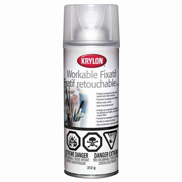Krylon 11 Oz Clear Workable Fixatif Retouchable Protective Coating 1306